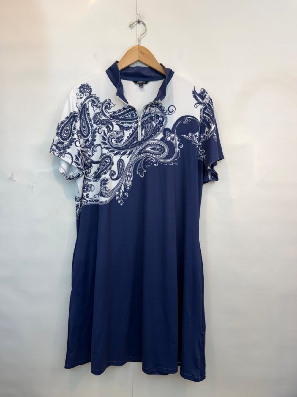 Acegolfs Women's Pretty Feminine Short Sleeve 1/4 Zip Collared Dress UPF50+ 3XL